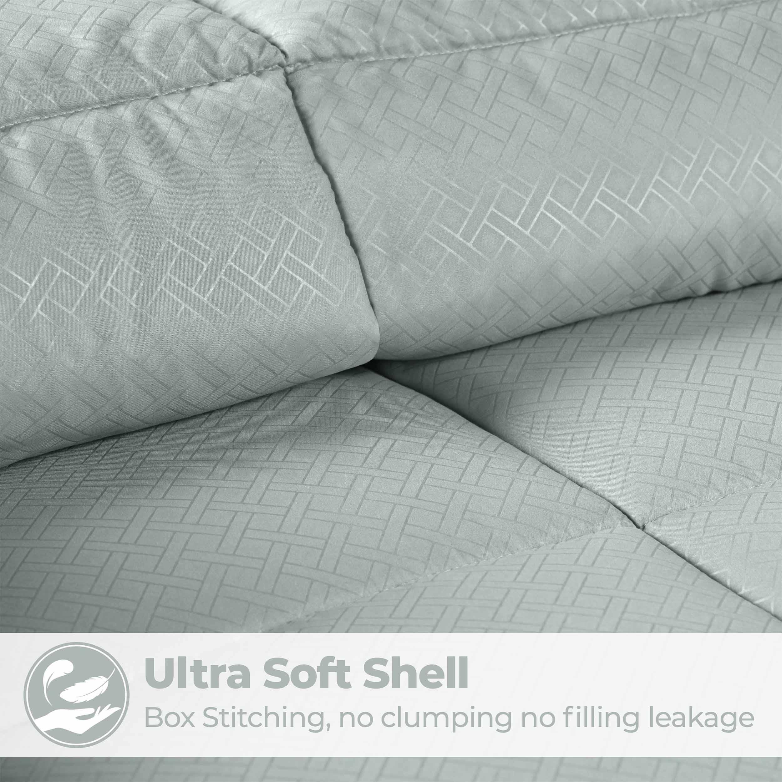 Monochrome Basketweave Plush Microfiber Down Alternative Comforter