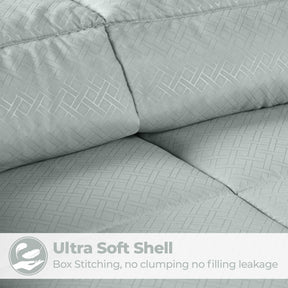 Monochrome Basketweave Plush Microfiber Down Alternative Comforter