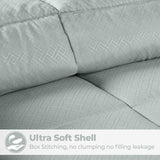 Monochrome Basketweave Plush Microfiber Down Alternative Comforter