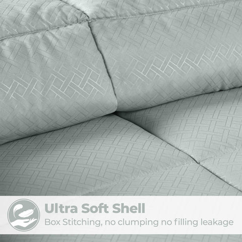 Monochrome Basketweave Plush Microfiber Down Alternative Comforter