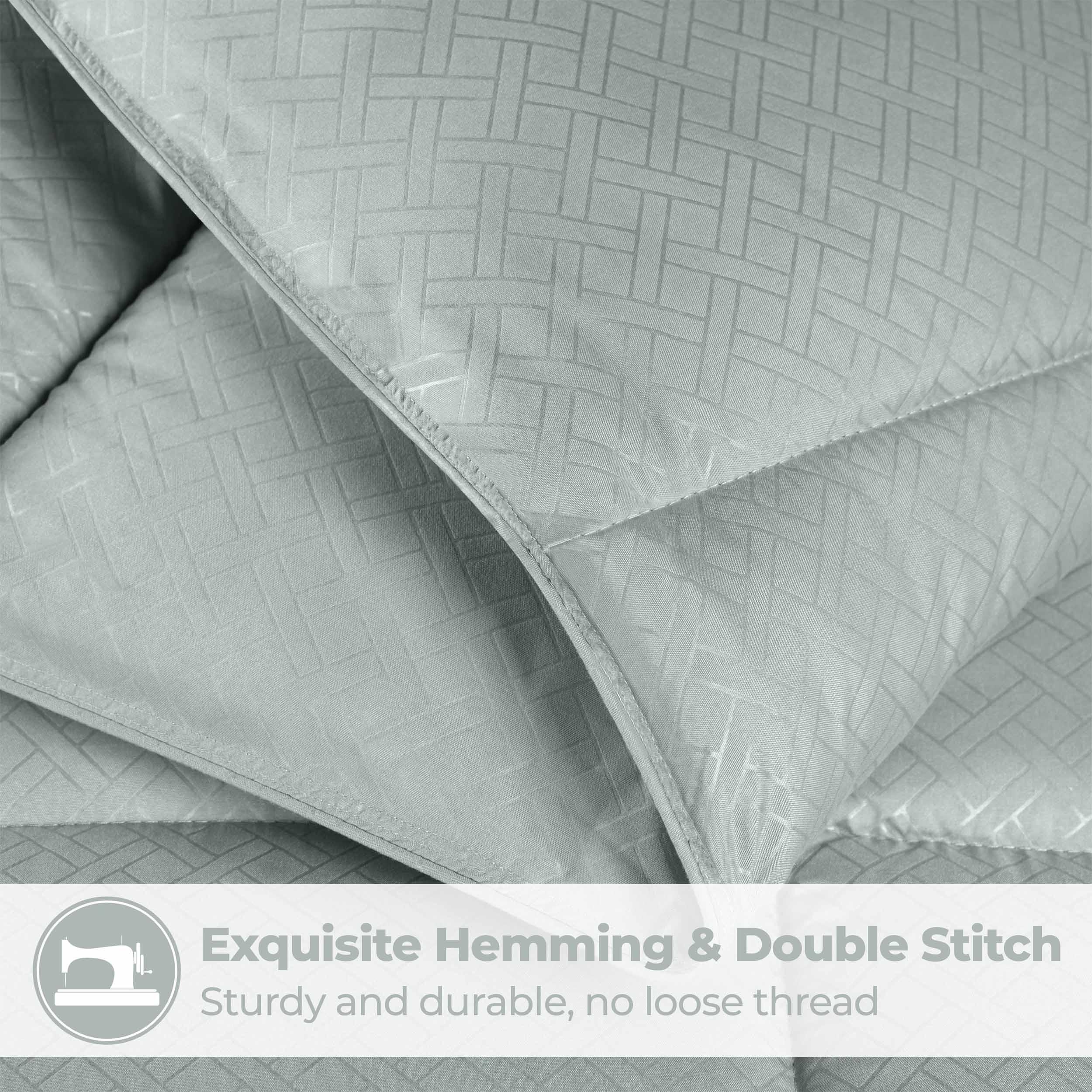 Monochrome Basketweave Plush Microfiber Down Alternative Comforter