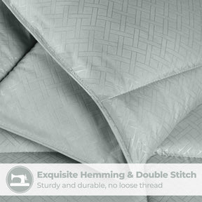 Monochrome Basketweave Plush Microfiber Down Alternative Comforter
