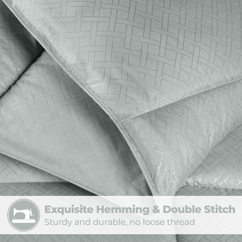 Monochrome Basketweave Plush Microfiber Down Alternative Comforter