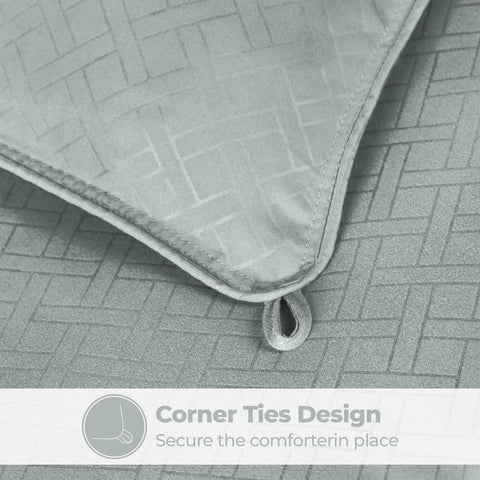 Monochrome Basketweave Plush Microfiber Down Alternative Comforter