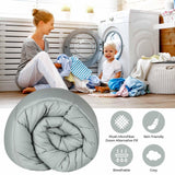 Monochrome Basketweave Plush Microfiber Down Alternative Comforter