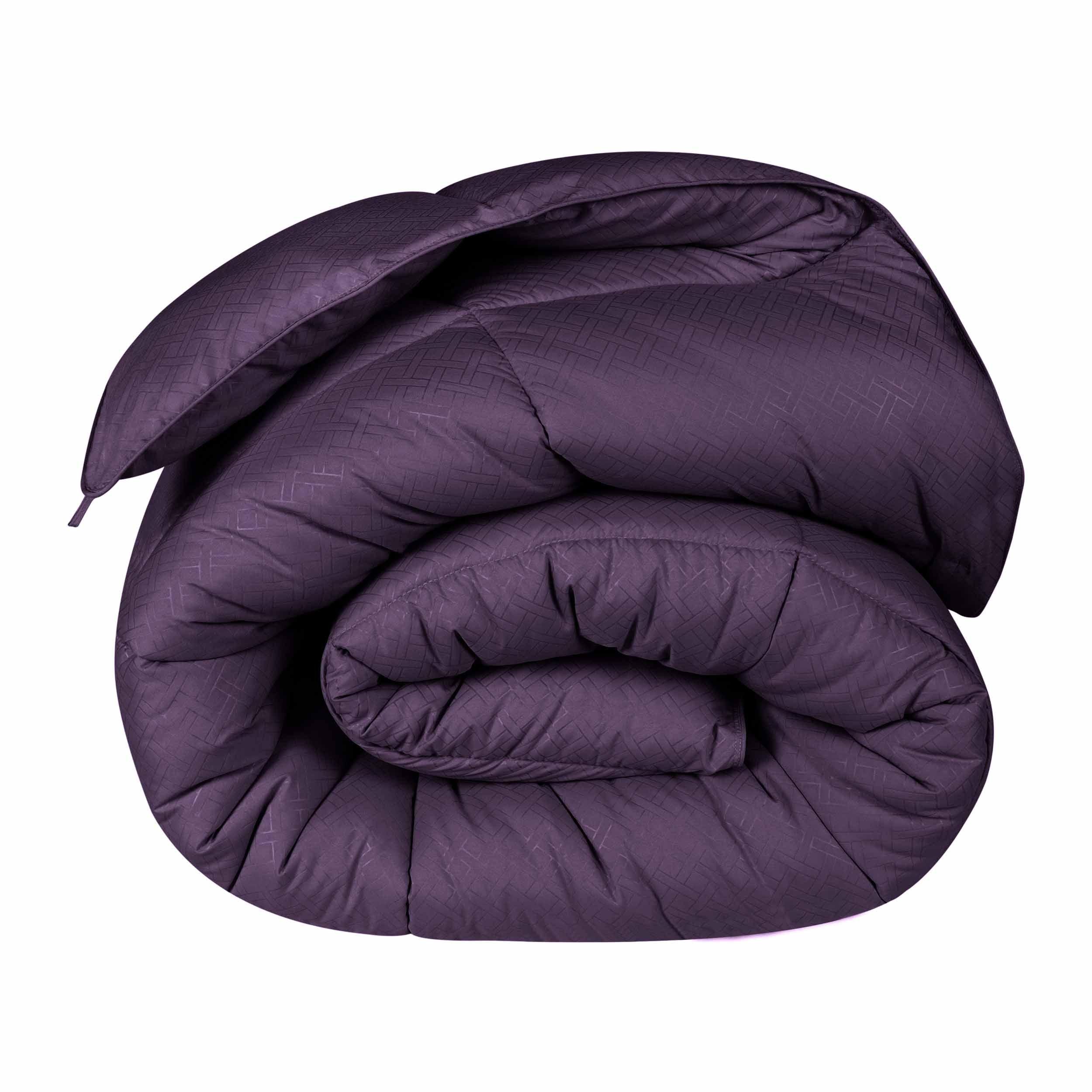 Monochrome Basketweave Plush Microfiber Down Alternative Comforter