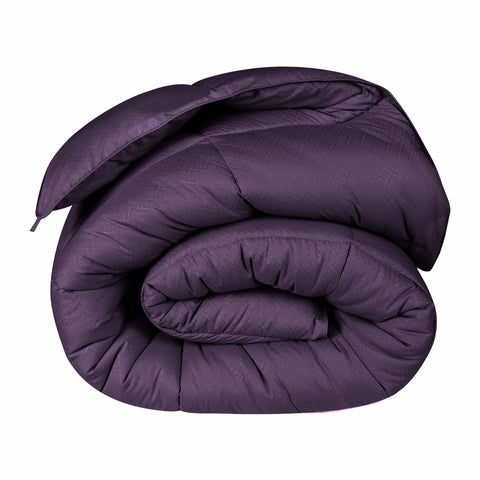 Monochrome Basketweave Plush Microfiber Down Alternative Comforter