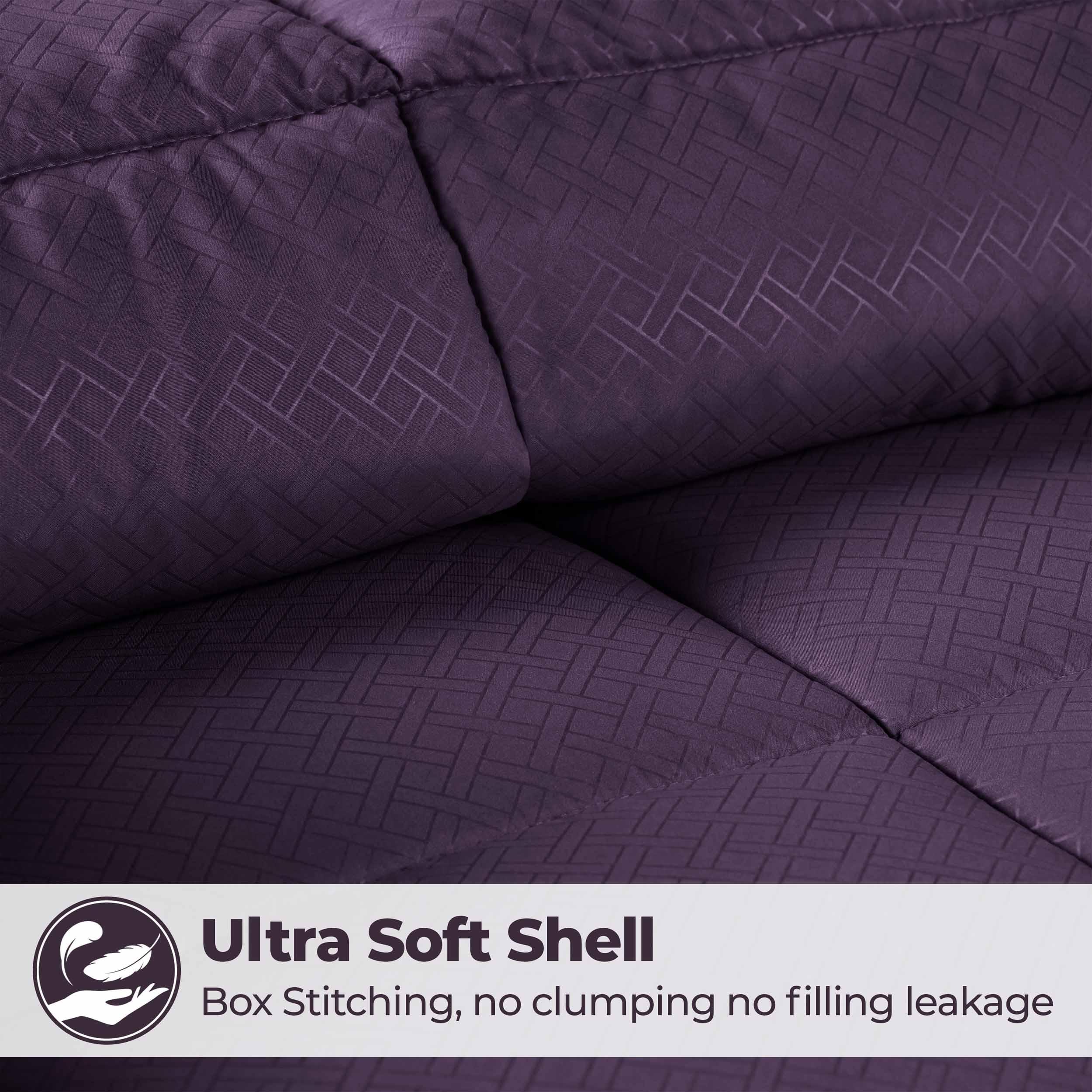 Monochrome Basketweave Plush Microfiber Down Alternative Comforter