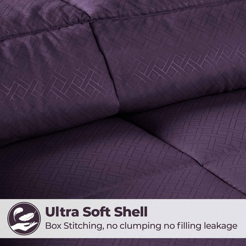 Monochrome Basketweave Plush Microfiber Down Alternative Comforter