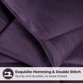 Monochrome Basketweave Plush Microfiber Down Alternative Comforter