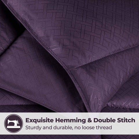 Monochrome Basketweave Plush Microfiber Down Alternative Comforter