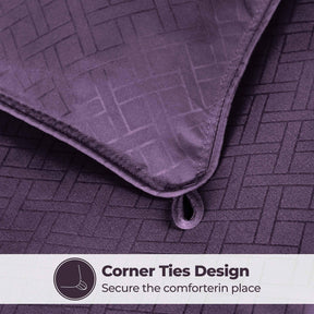 Monochrome Basketweave Plush Microfiber Down Alternative Comforter