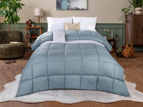 Monochrome Basketweave Plush Microfiber Down Alternative Comforter