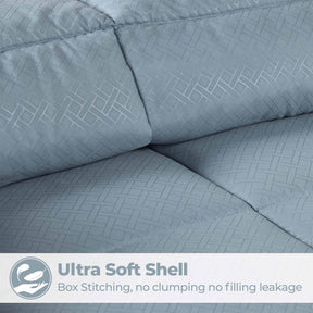 Monochrome Basketweave Plush Microfiber Down Alternative Comforter