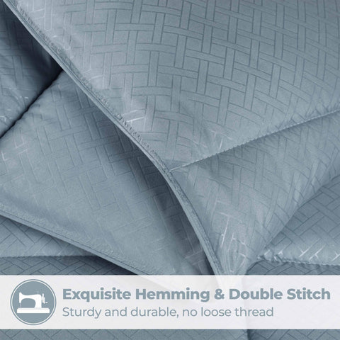 Monochrome Basketweave Plush Microfiber Down Alternative Comforter