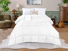Monochrome Basketweave Plush Microfiber Down Alternative Comforter