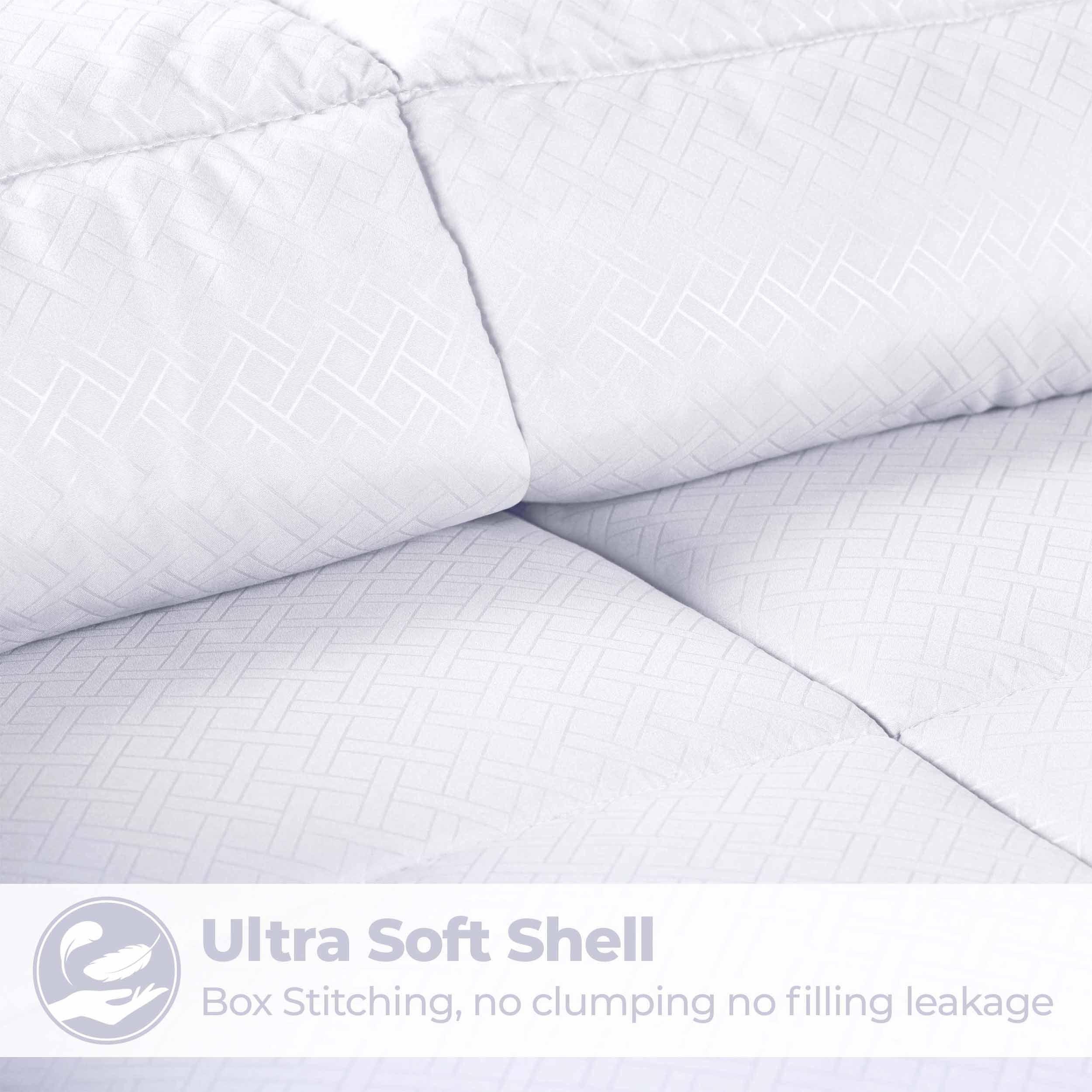 Monochrome Basketweave Plush Microfiber Down Alternative Comforter