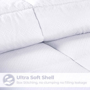 Monochrome Basketweave Plush Microfiber Down Alternative Comforter