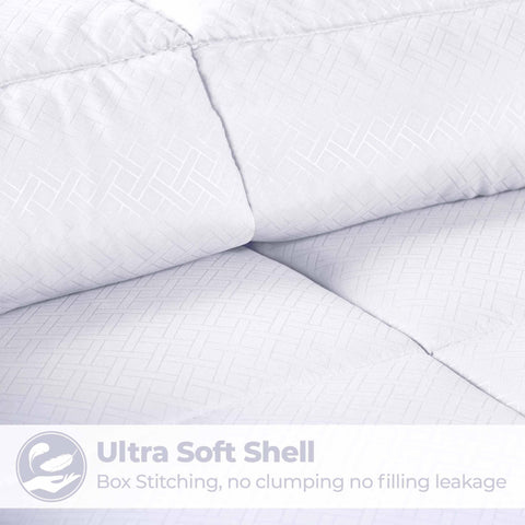 Monochrome Basketweave Plush Microfiber Down Alternative Comforter