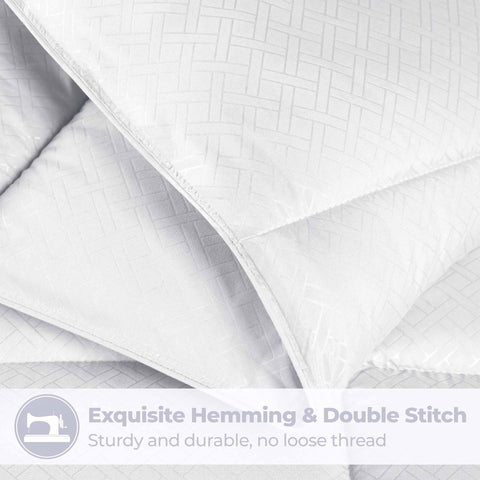 Monochrome Basketweave Plush Microfiber Down Alternative Comforter