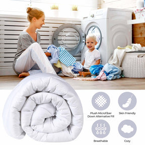 Monochrome Basketweave Plush Microfiber Down Alternative Comforter