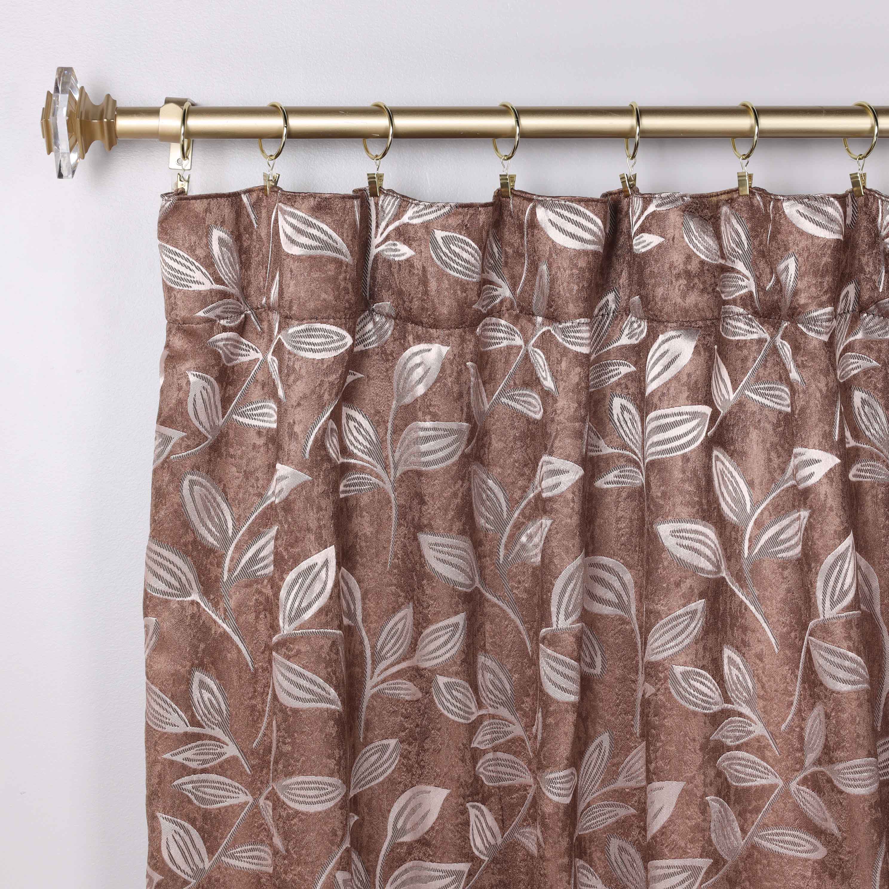 Leaves Room Darkening Back Tabs Blackout Curtain Panels, Set of 2