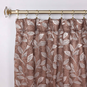 Leaves Room Darkening Back Tabs Blackout Curtain Panels, Set of 2