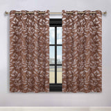 Leaves Room Darkening Washable Blackout Curtain Panels, Set of 2