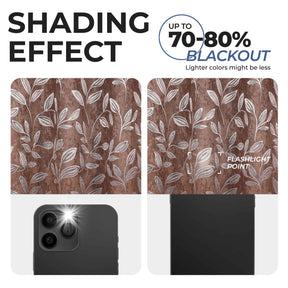 Leaves Room Darkening Washable Blackout Curtain Panels, Set of 2