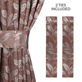 Leaves Room Darkening Washable Blackout Curtain Panels, Set of 2