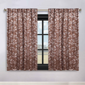 Leaves Room Darkening Back Tabs Blackout Curtain Panels, Set of 2