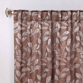 Leaves Room Darkening Back Tabs Blackout Curtain Panels, Set of 2
