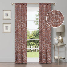 Leaves Room Darkening Washable Blackout Curtain Panels, Set of 2
