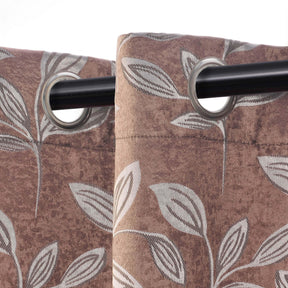 Leaves Machine Washable Room Darkening Blackout Curtains 4 Pieces