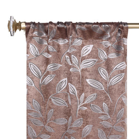 Leaves Room Darkening Washable Blackout Curtain Panels, Set of 2