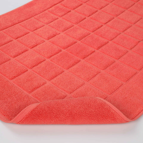 Nora Cotton Thick Solid Checkered Washable Bath Mat Set of 2