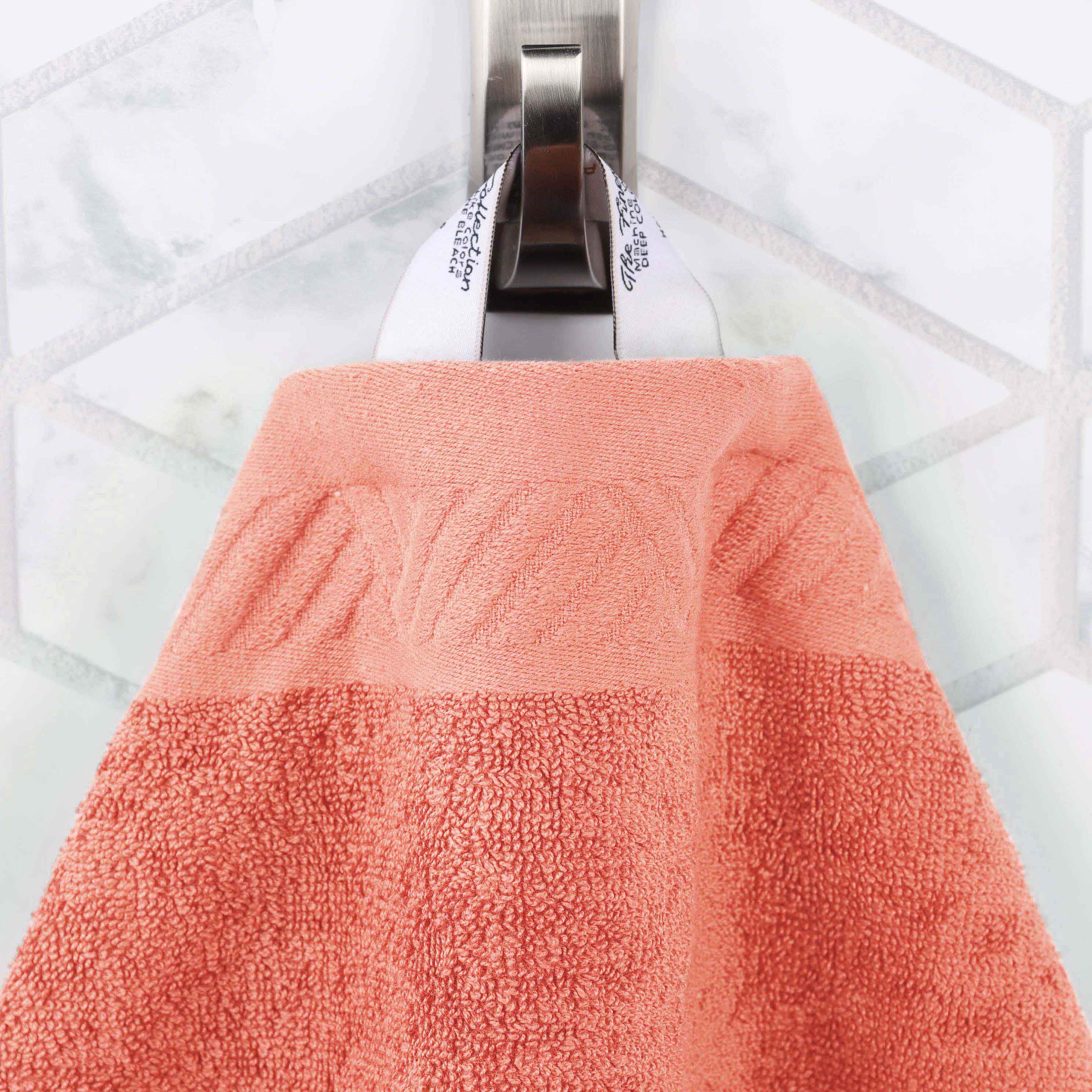 Basketweave Jacquard and Solid 6 Piece Egyptian Cotton Towel Set