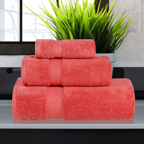 3 Piece Zero Twist Cotton Towels Soft Absorbent