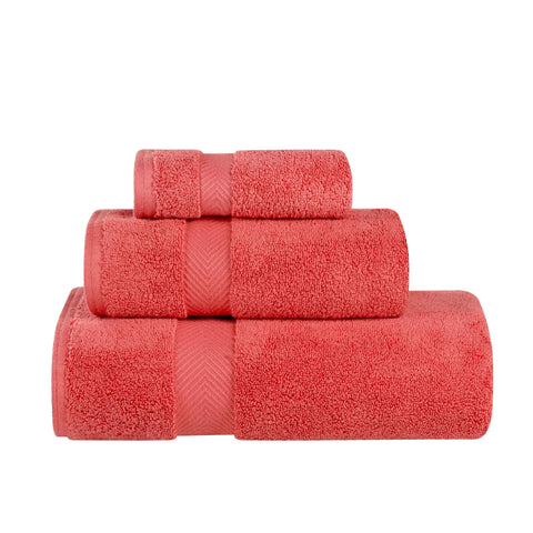 3 Piece Zero Twist Cotton Towels Soft Absorbent