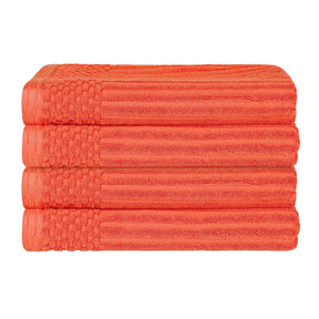 Soho Ribbed Cotton Absorbent Bath Towel Set of 4