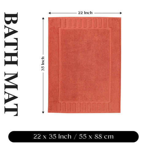 Leo Cotton Modern Absorbent Heavy Washable Bath Mat Set of 2