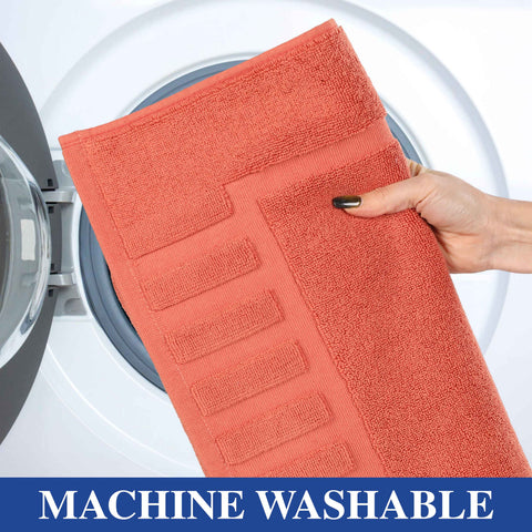 Leo Cotton Modern Absorbent Heavy Washable Bath Mat Set of 2
