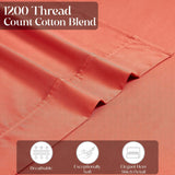 1200 Thread Count Cotton Rich Bed Sheet Set Solid Deep Pocket