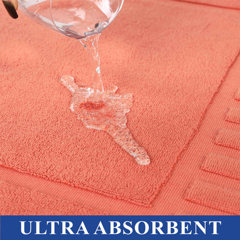 Leo Cotton Modern Absorbent Heavy Washable Bath Mat Set of 2