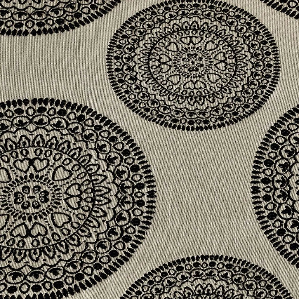 Cordon Jacquard Grommet Floral Medallion Curtain Panel Set