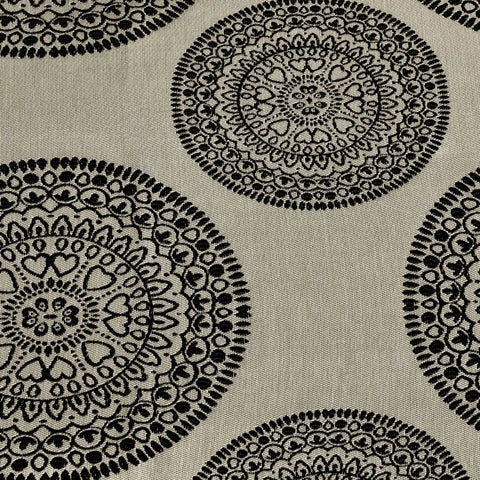 Cordon Jacquard Grommet Floral Medallion Curtain Panel Set