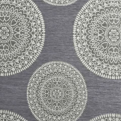 Cordon Jacquard Grommet Floral Medallion Curtain Panel Set
