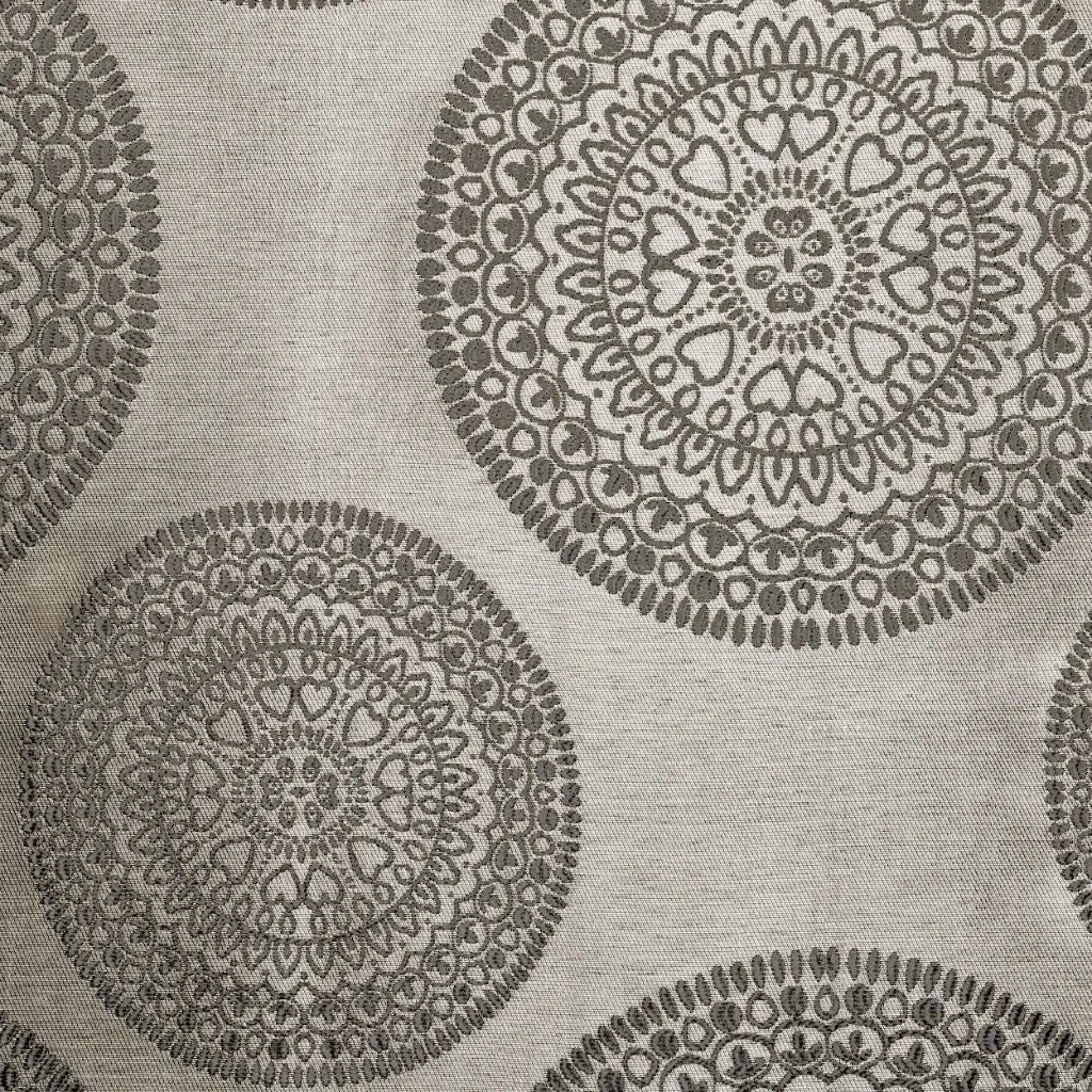 Cordon Jacquard Grommet Floral Medallion Curtain Panel Set