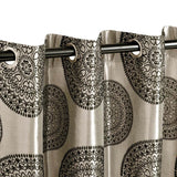 Cordon Jacquard Grommet Floral Medallion Curtain Panel Set