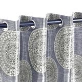 Cordon Jacquard Grommet Floral Medallion Curtain Panel Set